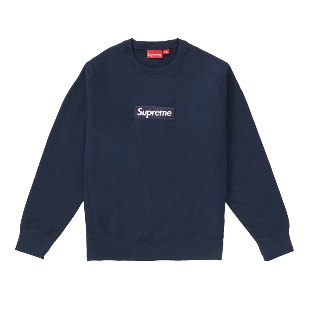 Supreme Box Logo Crewneck Navy (FW18) Size M Brand New Deadstock